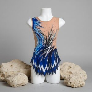 Rhythmic Gymnastics Leotard Competition Black Blue